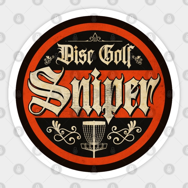 Vintage Disc Golf Sniper Sticker by CTShirts